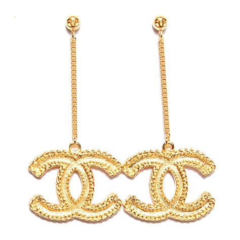 ioffer chanel cc drop earrings matte gold|chanel jewelry.